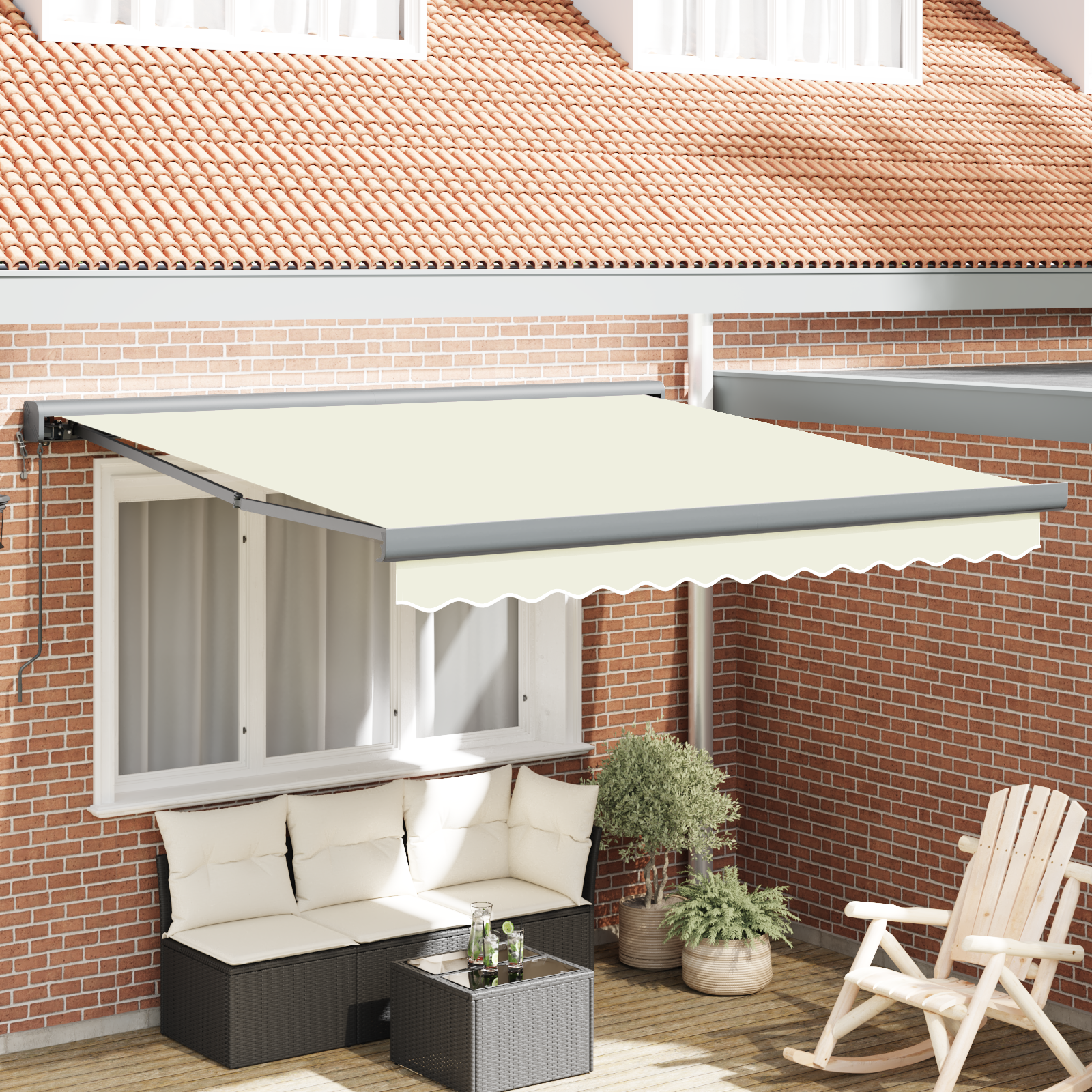 Automatisk Utrækkelig Markise Creme 300 X 250 Cm - hovedbillede