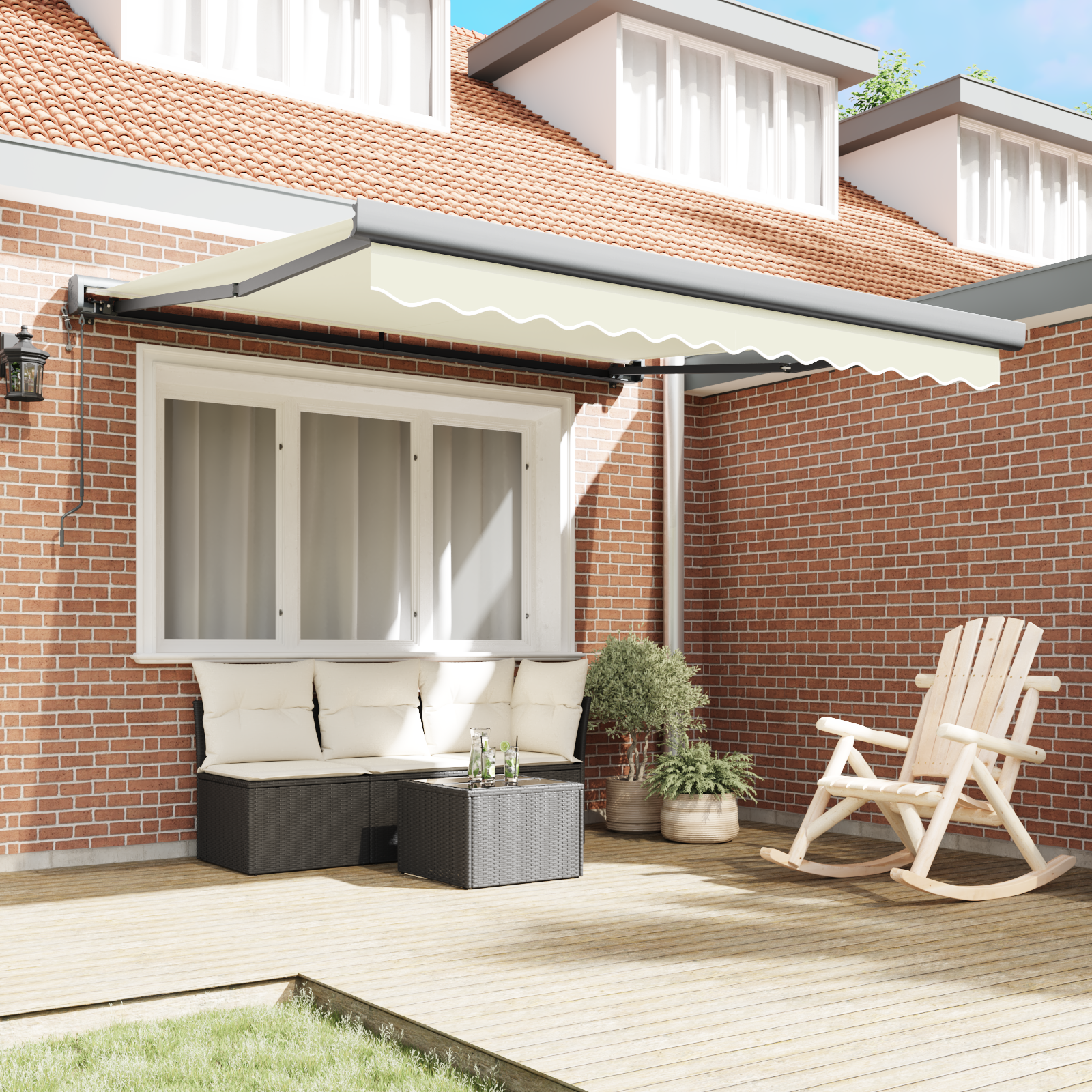 Automatisk Utrækkelig Markise Creme 300 X 250 Cm - billede 3