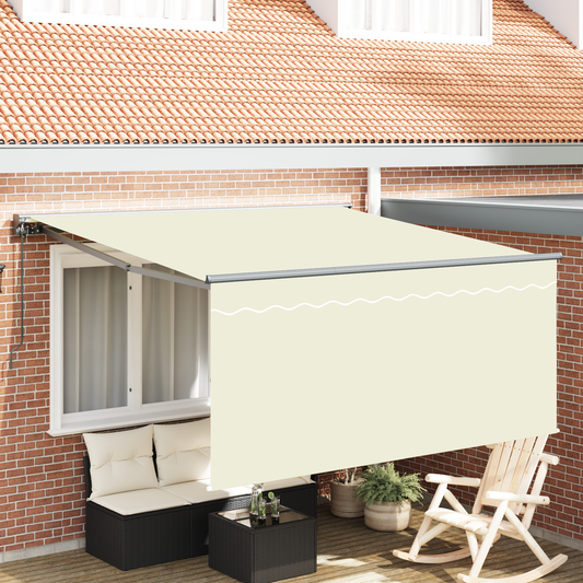Utrækkelig Markise Creme Large Polyester - hovedbillede