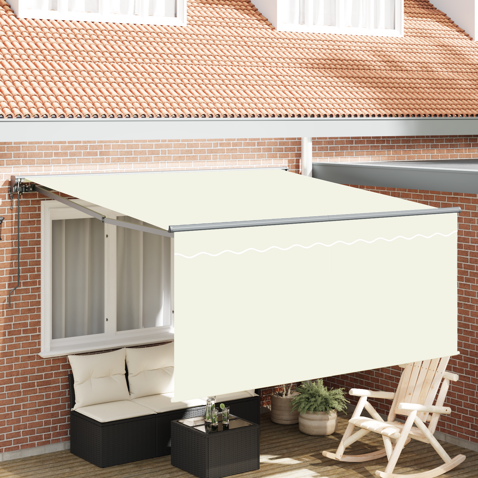 Utrækkelig Markise Beige Large Stof - hovedbillede