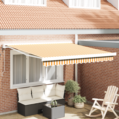 Automatisk Utrækkelig Markise Gul og Hvid 300 X 250 Cm - hovedbillede