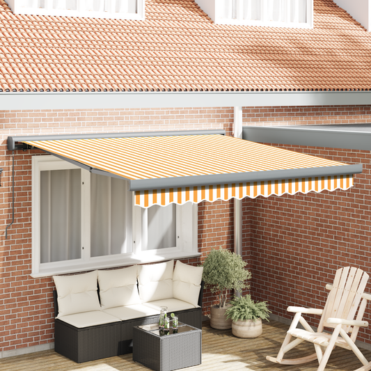 Manuel Udtækkelig Markise Gul og Hvid 300x250 Cm - hovedbillede