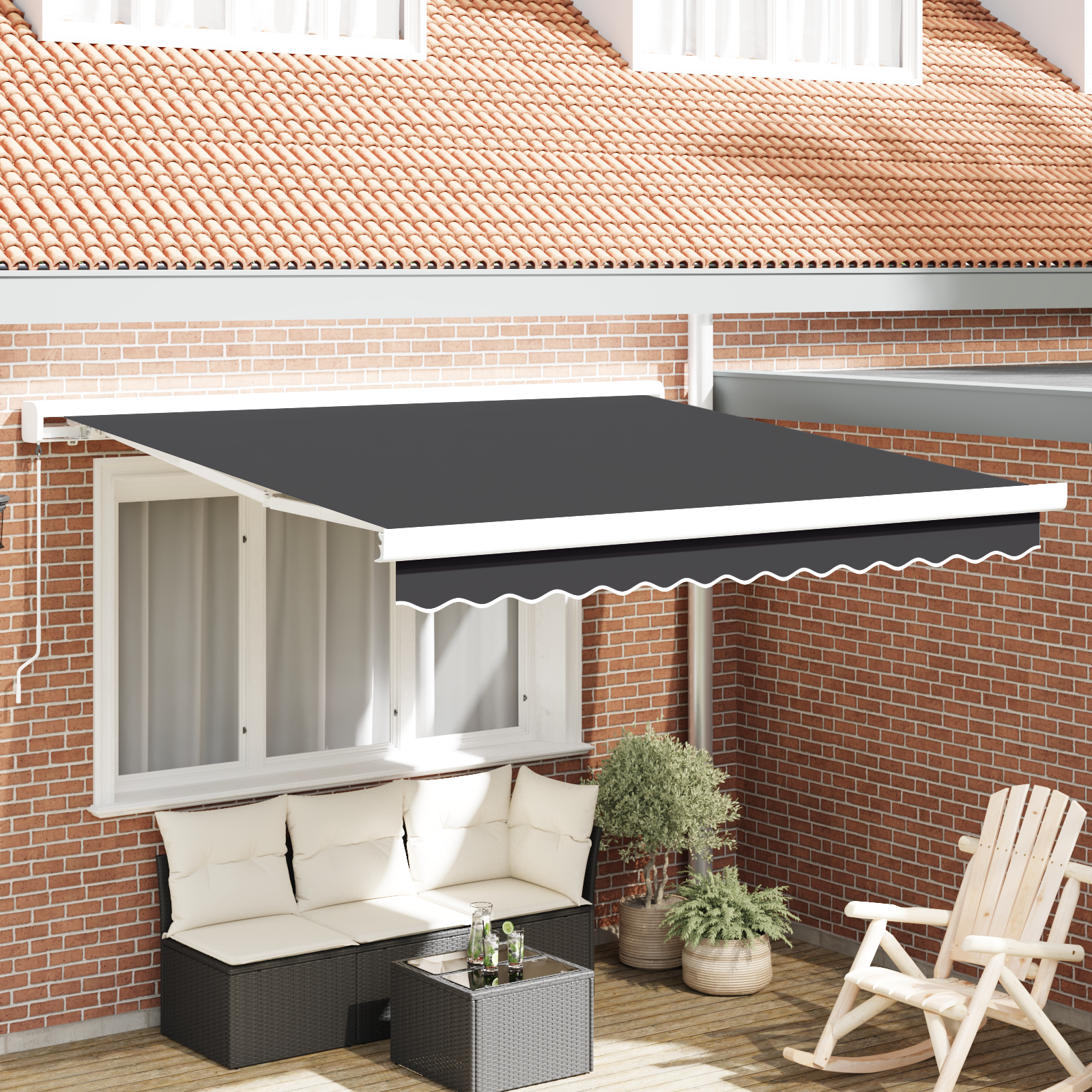 Manuel Udtækkelig Markise Antracit 300x250 Cm - hovedbillede