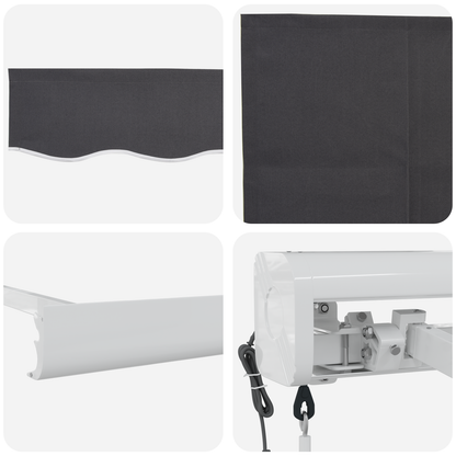 Automatisk Utrullabel Markise Antracit 300x250 Cm - billede 8