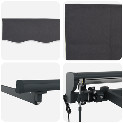Automatisk Utrækkelig Markise - Antracit 300 X 250 Cm - billede 8