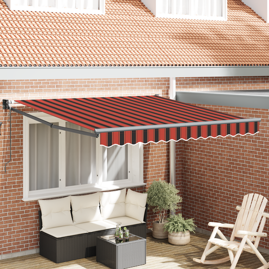 Automatisk Udtrækkelig Markise Orange og Brun 300x250 Cm - hovedbillede
