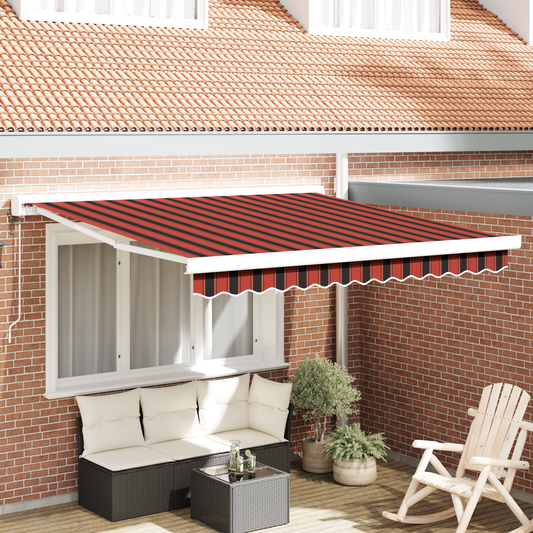 Automatisk Utrækbar Markise i Orange og Brun 300x250 Cm - hovedbillede
