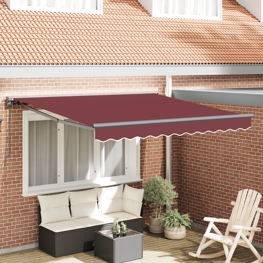 Utrækkelig Markise Bordeaux Rød 300x250 Cm Polyester - hovedbillede