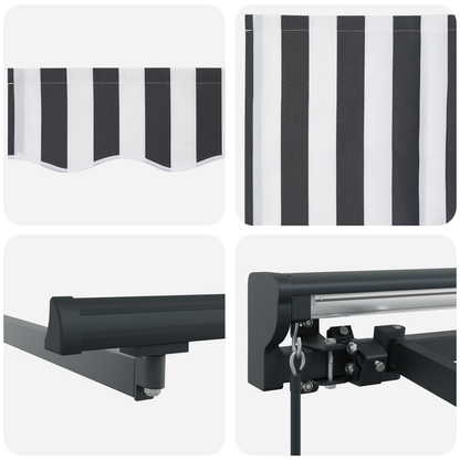 Utrækkelig Markise Anthracit og Hvid 300x250 Cm - billede 8