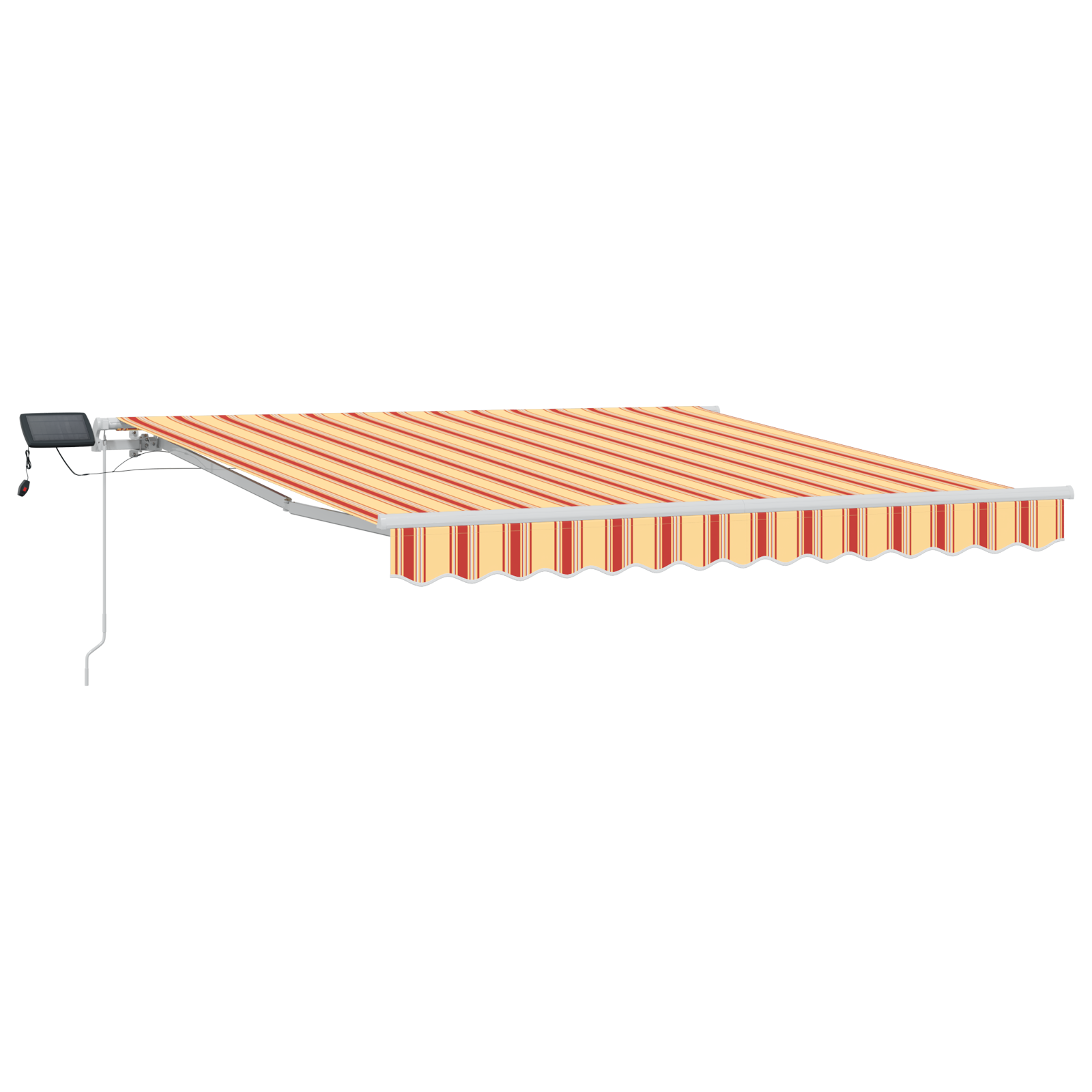 Manuel Utrækbar Markise med Led i Gul og Orange 300 X 250 Cm - billede 2