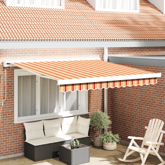 Manuel Udtrækkelig Markise Gul og Orange 300x250 Cm - hovedbillede