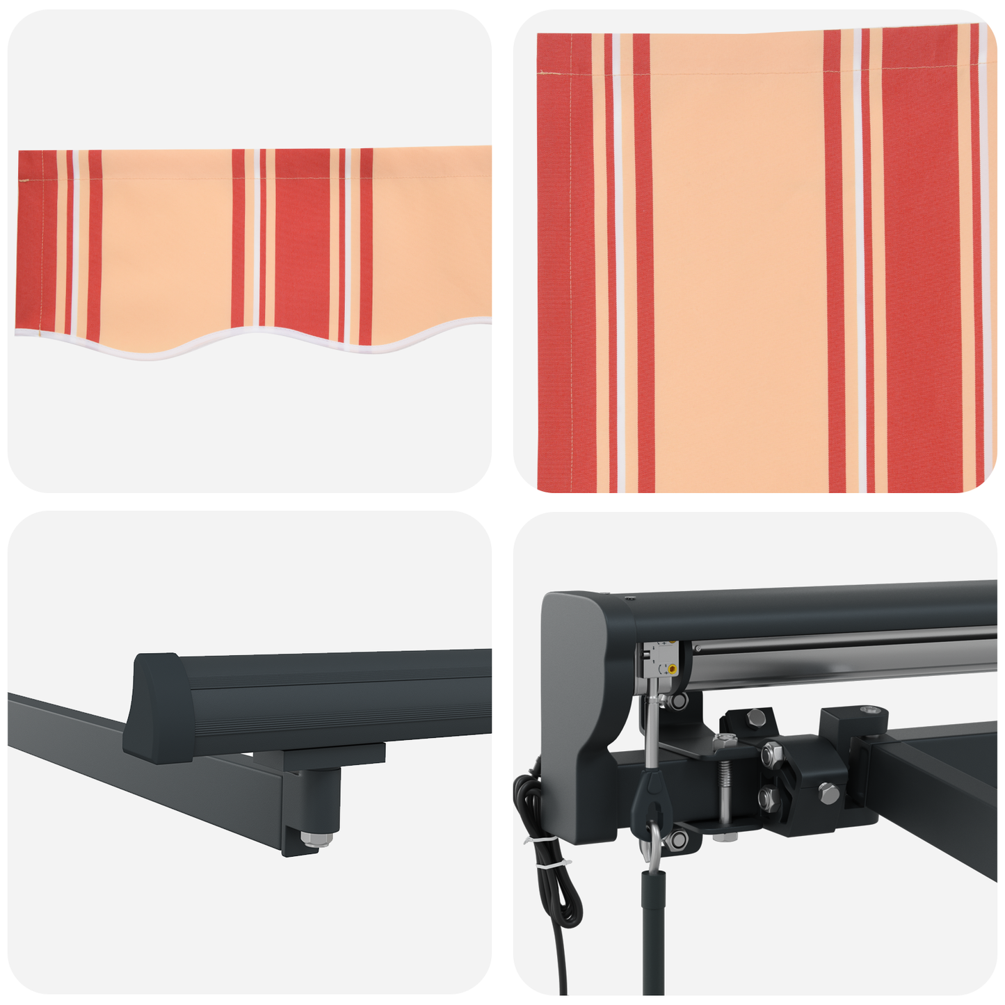 Automatisk Utrækkeligt Markise i Gul og Orange, 300 X 250 Cm - billede 8