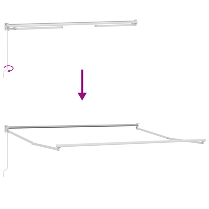 Manuel Udtækkelig Markise Rød og Hvid Stribe 300x250 Cm - billede 9
