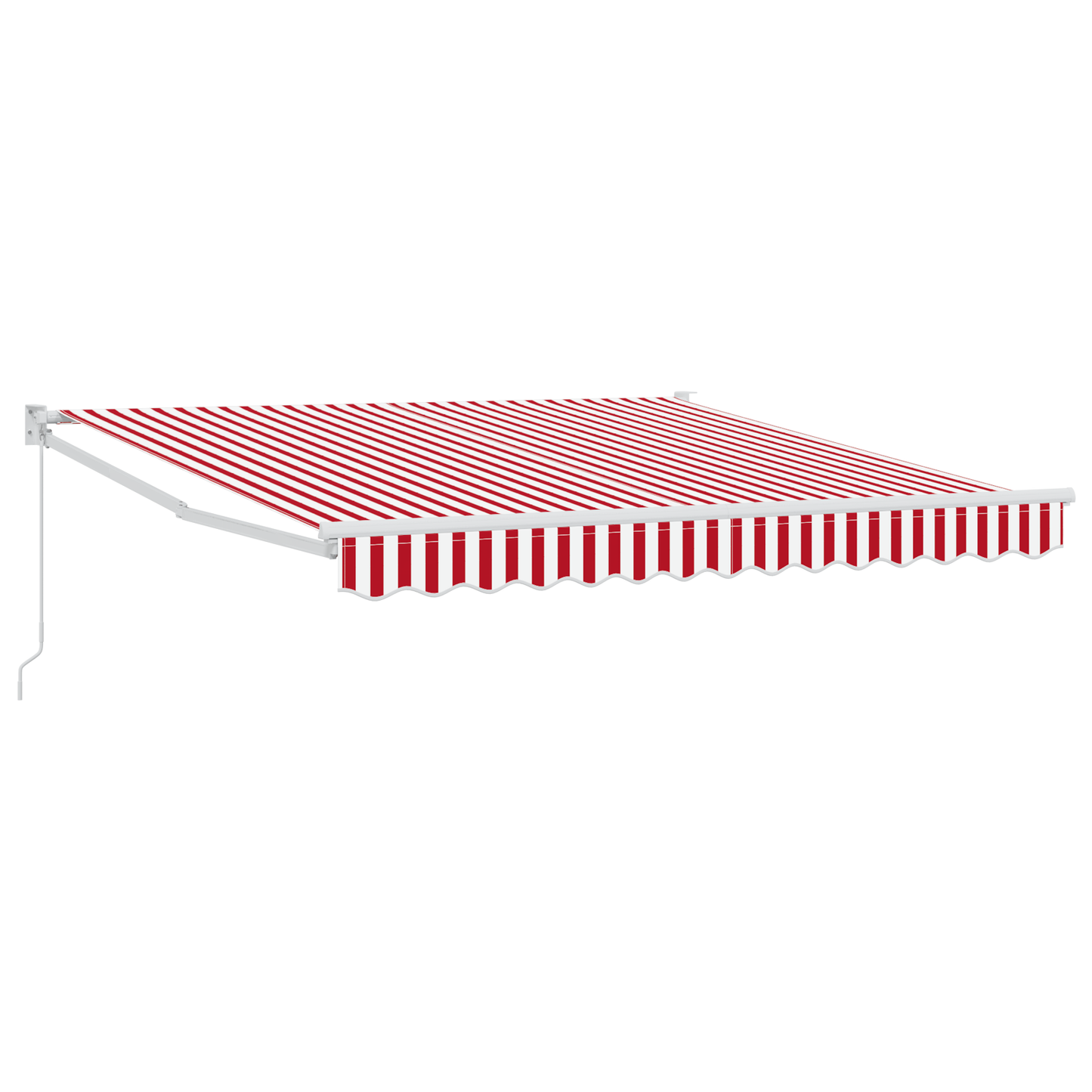 Manuel Udtækkelig Markise Rød og Hvid Stribe 300x250 Cm - billede 2