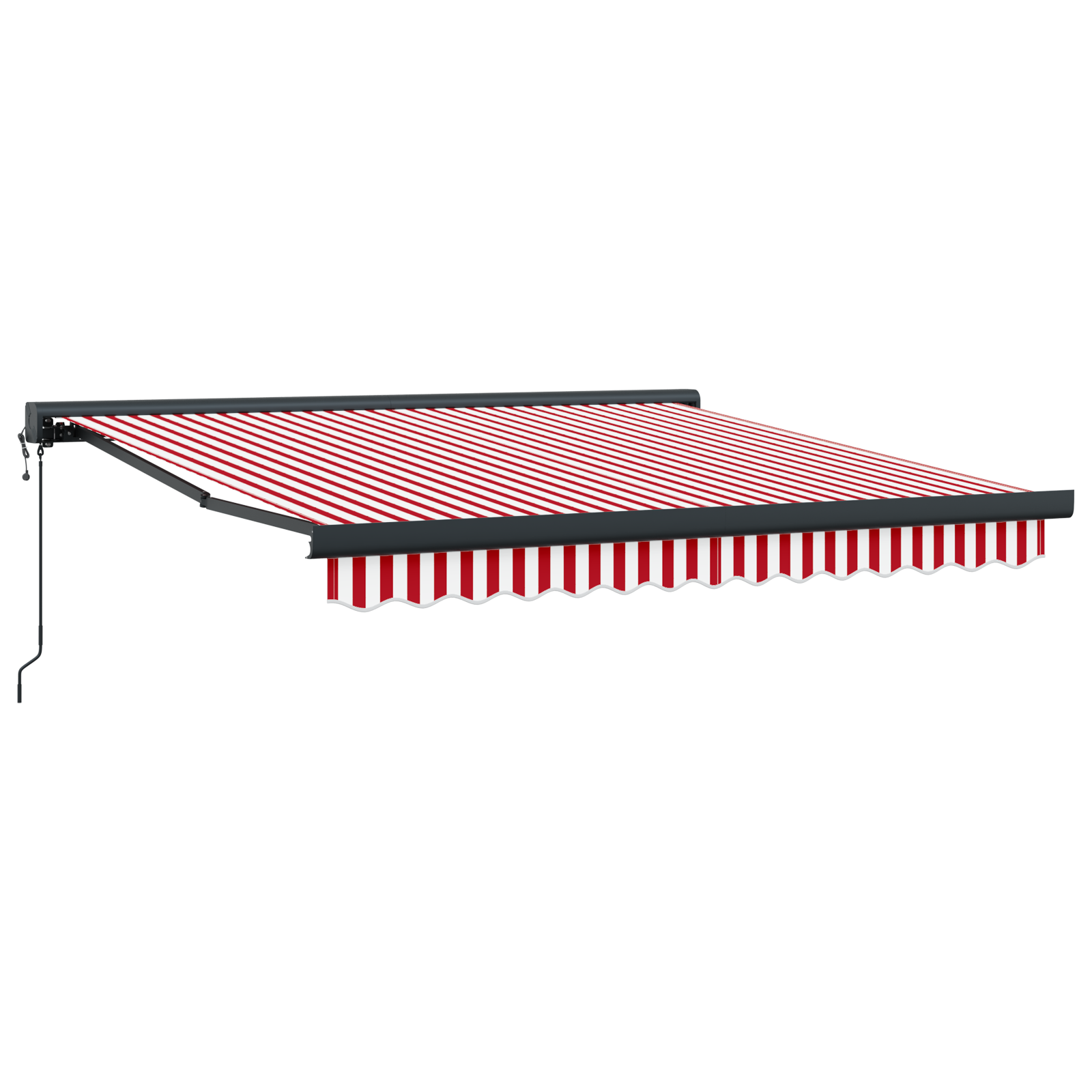 Automatisk Utrækkelig Markise Rød/hvid Stribet 300 X 250 Cm - billede 5