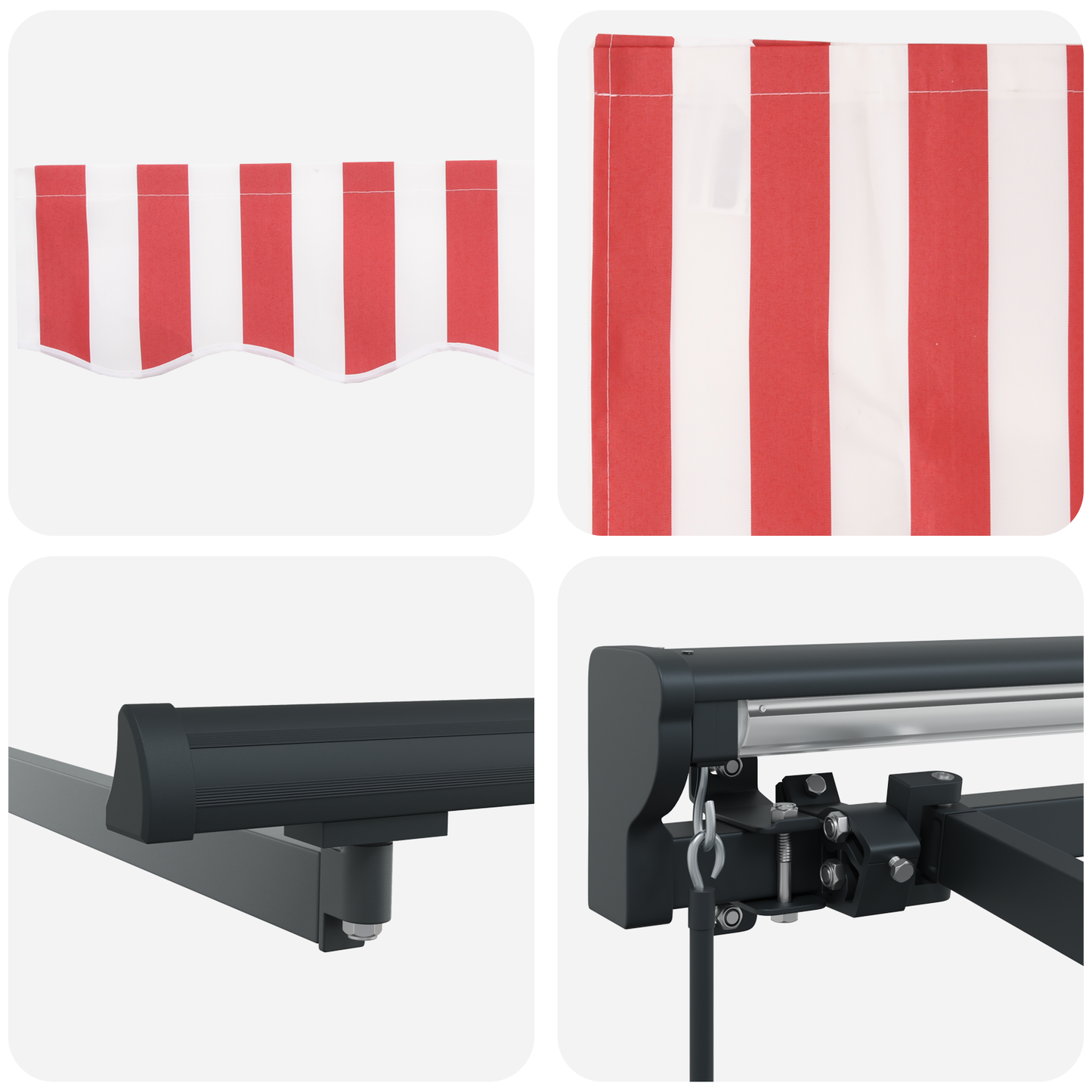 Utrækkelig Markise Rød og Hvid Stribe 300x250 Cm - billede 8
