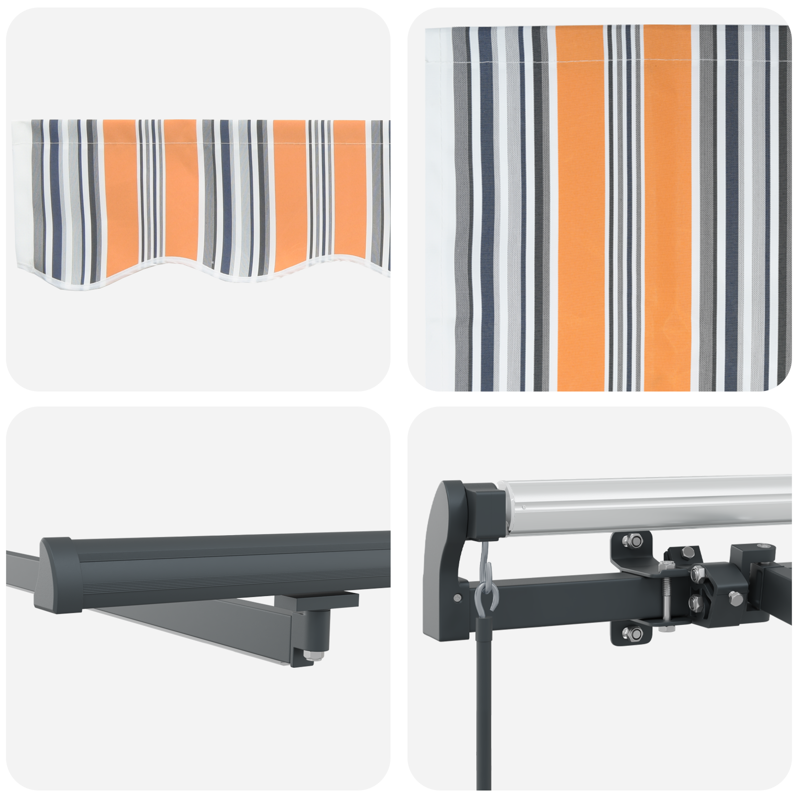 Manuel Udtækkelig Markise med Led Multifarvet Stripe 300x250 Cm - billede 8