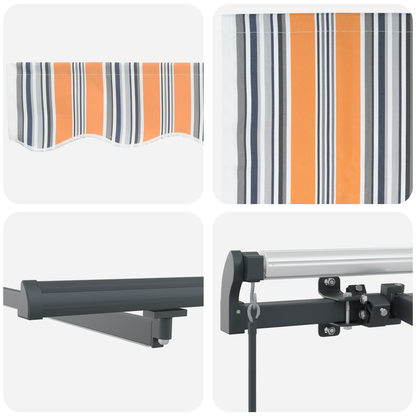 Manuel Udtækkelig Markise med Led Multifarvet Stripe 300x250 Cm - billede 8