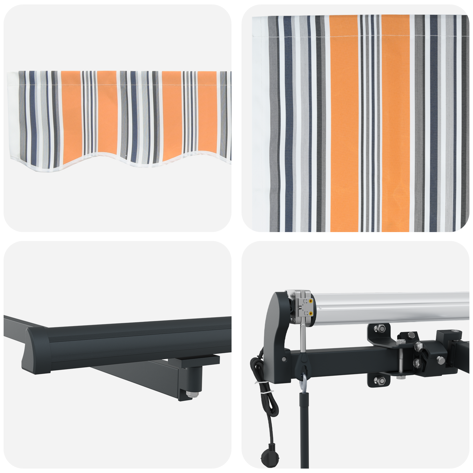 Automatisk Udtrækbar Markise Multicolor Stribe 300x250 Cm - billede 8
