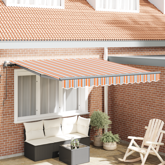 Automatisk Udtrækbar Markise Multicolor Stribe 300x250 Cm - hovedbillede