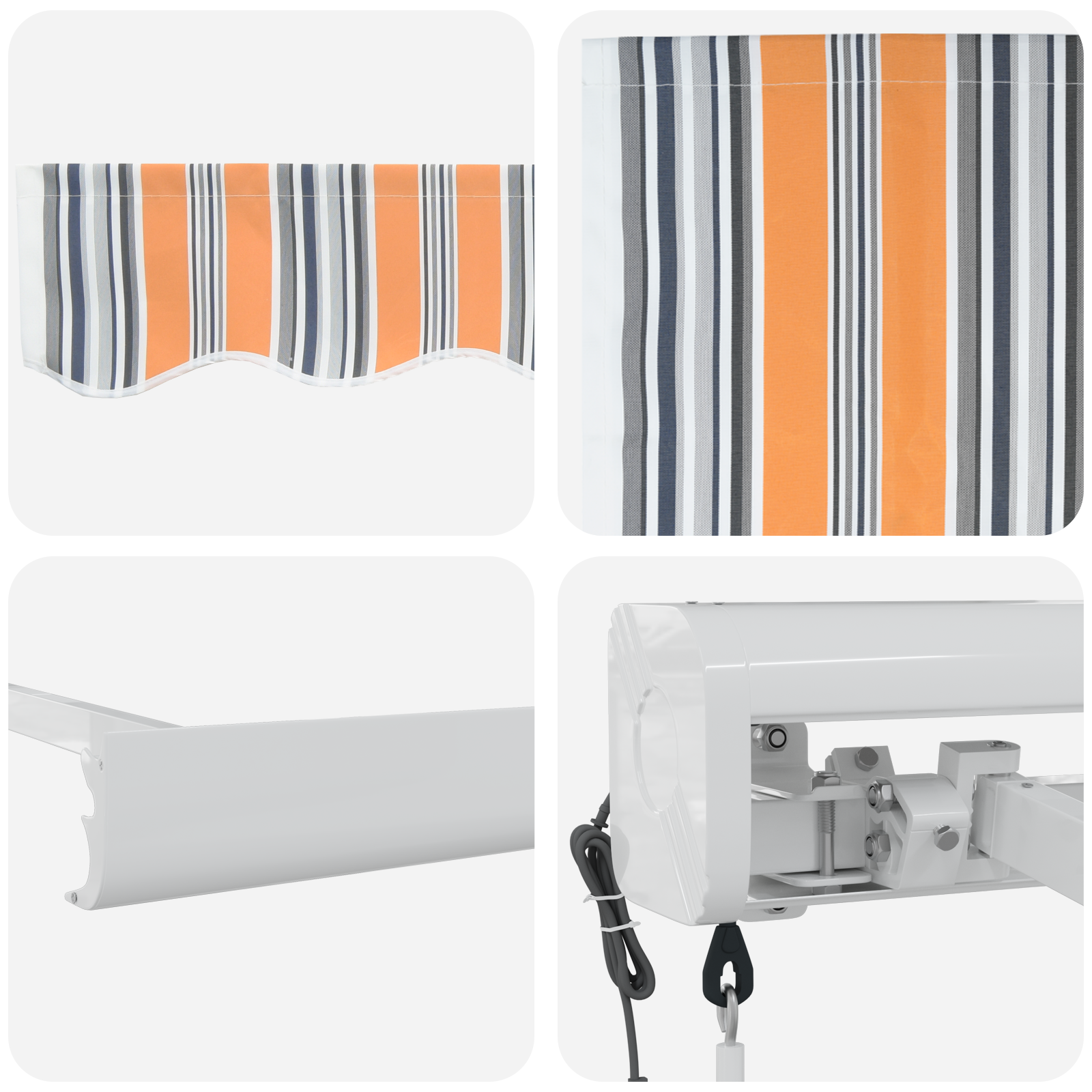 Automatisk Utrækkelig Markise - Multifarvet Stribe, 300 X 250 Cm - billede 8