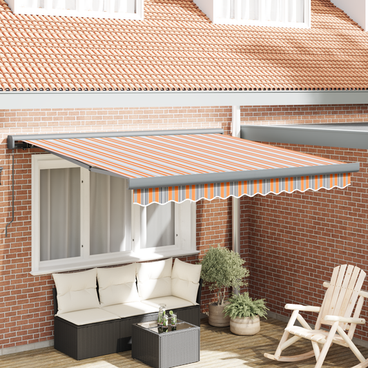 Manuel Udtækkelig Markise Flerfarvet Stribe 300x250 Cm - hovedbillede