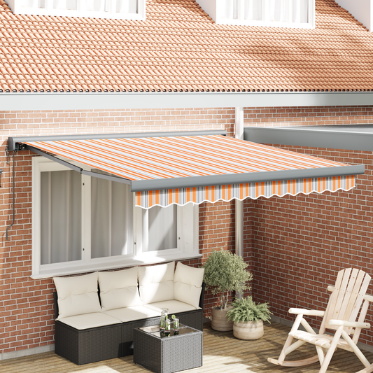 Automatisk Utrækkelig Markise Multifarvet Stribe 300x250 Cm - hovedbillede