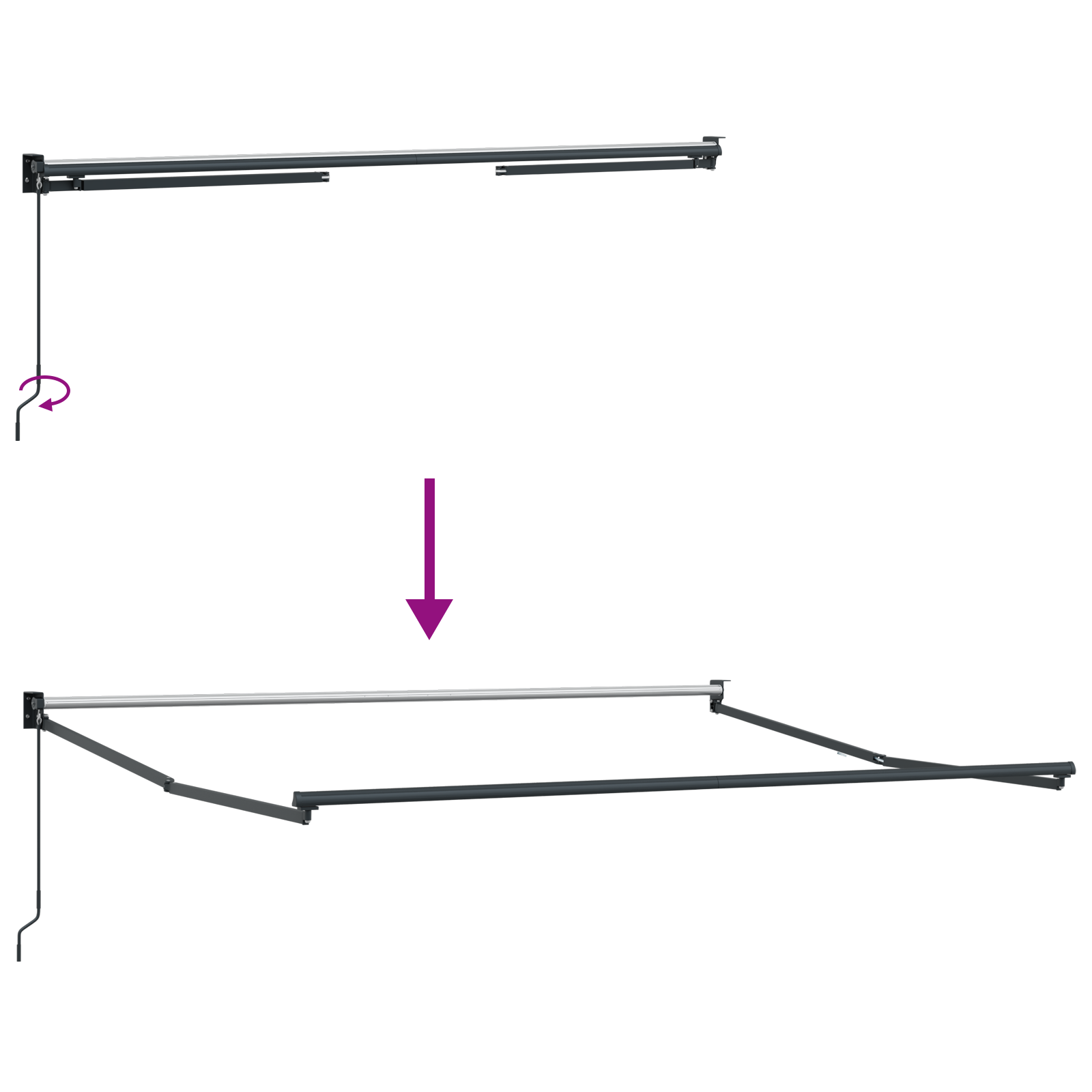 Manuel Udtækkelig Markise Multifarvet Stribe 300x250 Cm - billede 9