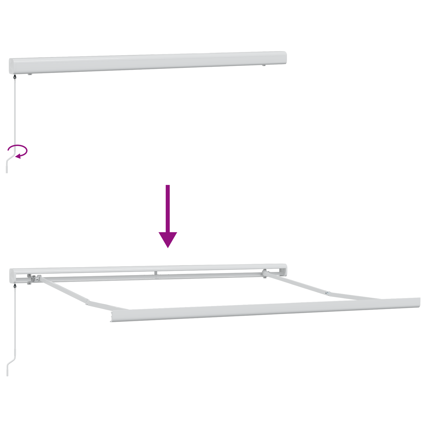 Manuel Udtækkelig Markise Flerfarvet Stribe 300x250 Cm - billede 9