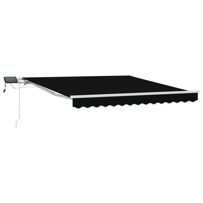 Manuel Utrækkelig Markise med Led, Sort, 300 X 250 Cm - billede 2