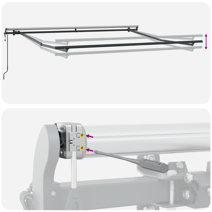 Automatisk Udtækkelig Markise Sort 300x250 Cm&&markise Erstatningsstof til 3x2.5 M Ramme Sort - billede 10