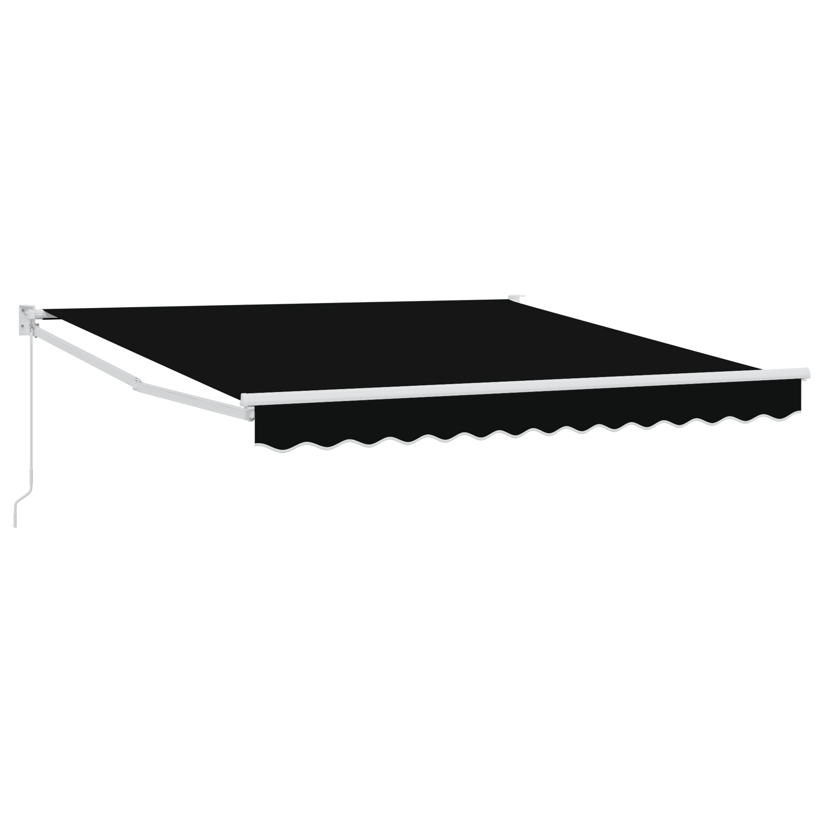 Manuel Sammenrulningsmarkise Sort 300x250 Cm&&markise Erstatningsstof til 3x2.5 M Ramme Sort - billede 2