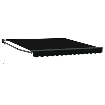 Automatisk Udtækkelig Markise Sort 300x250 Cm&&markise Erstatningsstof til 3x2.5 M Ramme Sort - billede 2