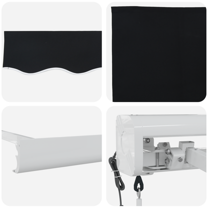 Sort 300x250 Cm Automatisk Udtækkelig Markise - billede 8