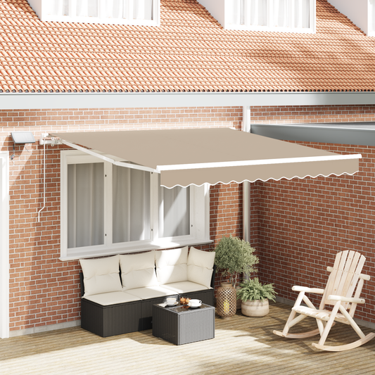 Manuel Utrækkeligt Markise med Led i Beige, 300 X 250 Cm - hovedbillede