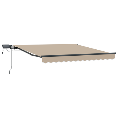 Manuel Udtækkelig Markise med Led Beige 300x250 Cm&&markise Udskiftningsstoff til 3x2.5 M Ramme Beige - billede 4