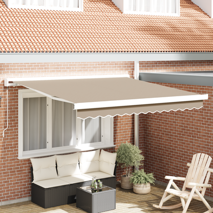 Manuel Udtækkelig Markise Beige 300x250 Cm&&markise Erstatningsstof til 3x2.5 M Ramme Beige - hovedbillede