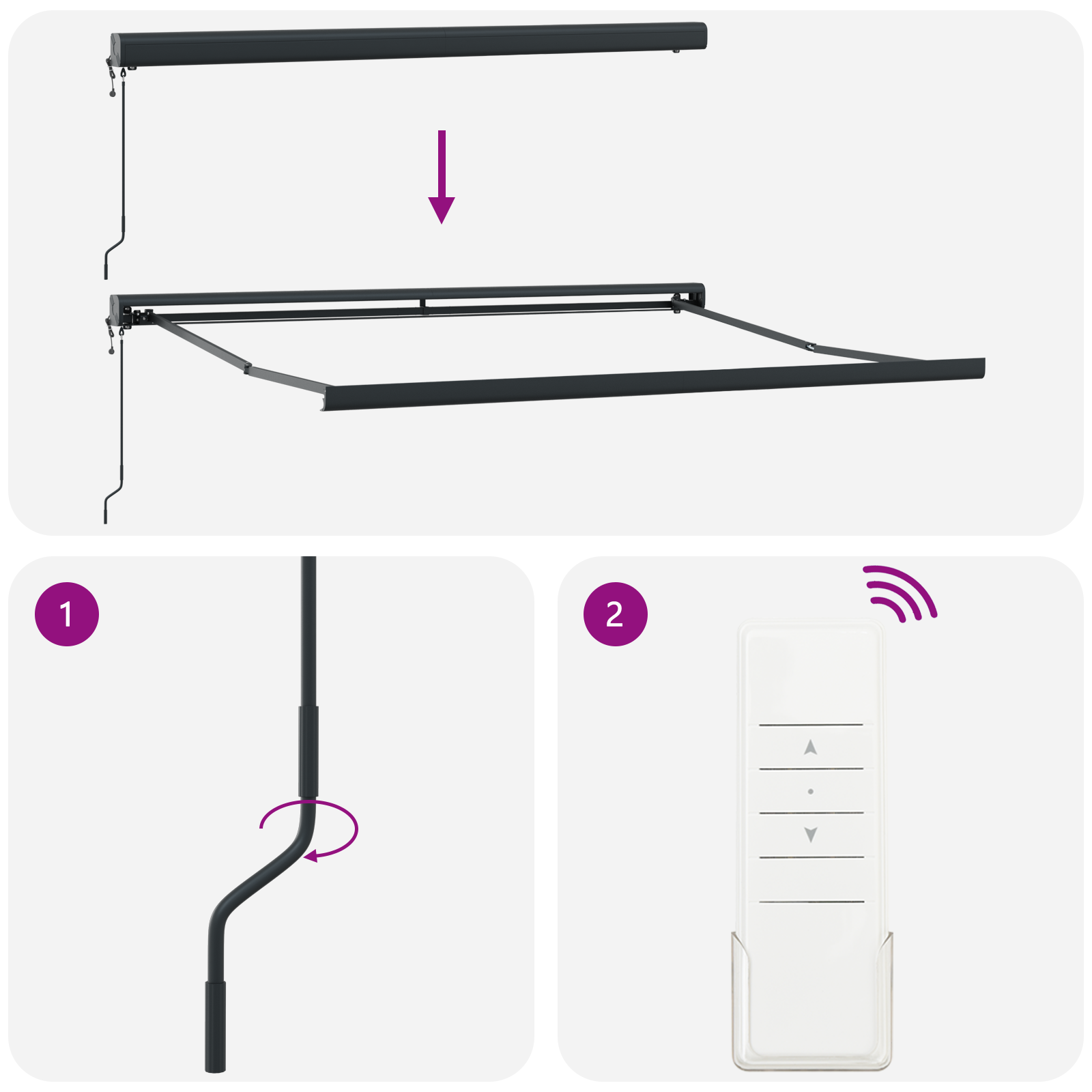 Automatisk Utrækkelig Markise i Beige 300x250 Cm - billede 9