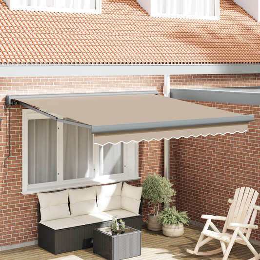 Automatisk Utrækkelig Markise i Beige 300x250 Cm - hovedbillede
