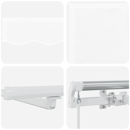 Manuel Udsugningsmarkise med Led i Hvid, 300 X 250 Cm - billede 8