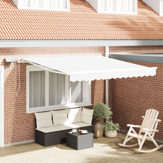 Manuel Udsugningsmarkise med Led i Hvid, 300 X 250 Cm - hovedbillede