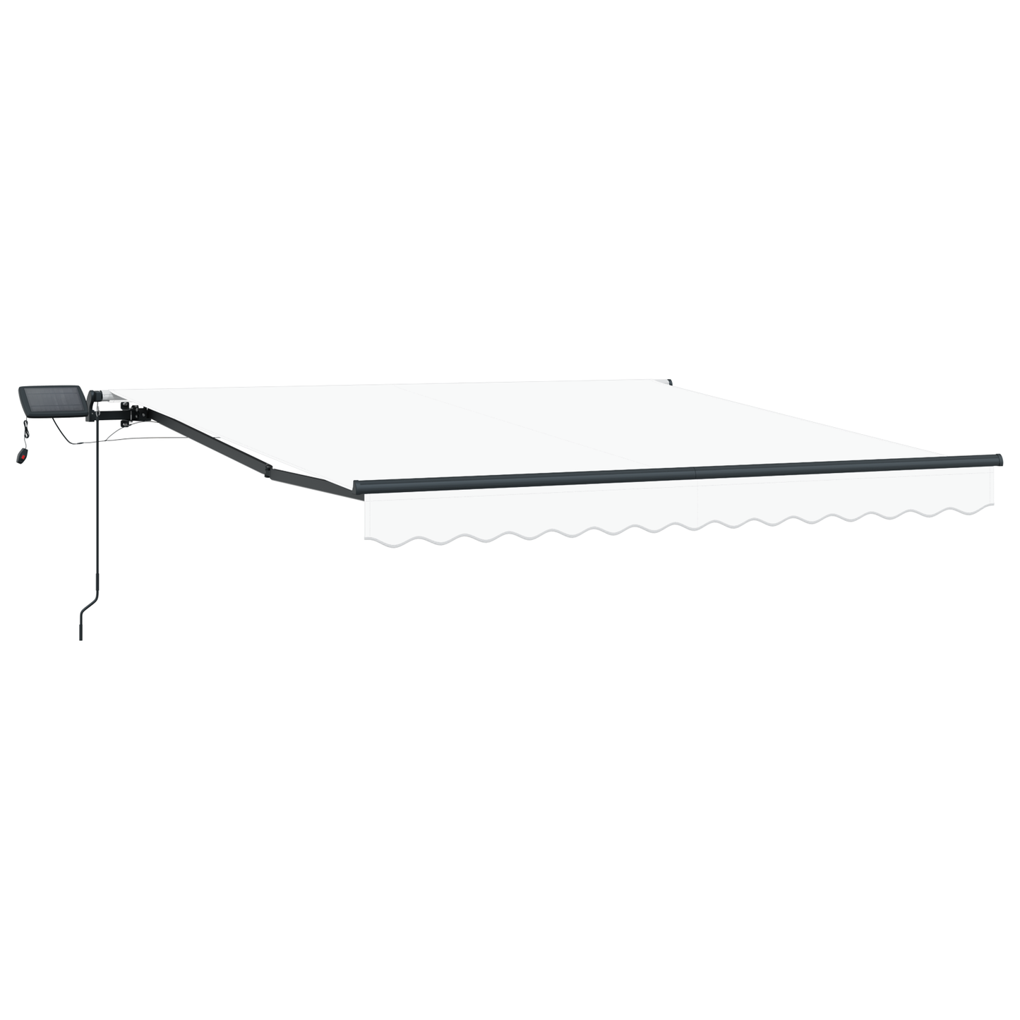 Manuel Udtækkelig Markise med Led Hvid 300x250 Cm&&markise Udskiftningstof til 3x2.5 M Rammel Hvid - billede 4