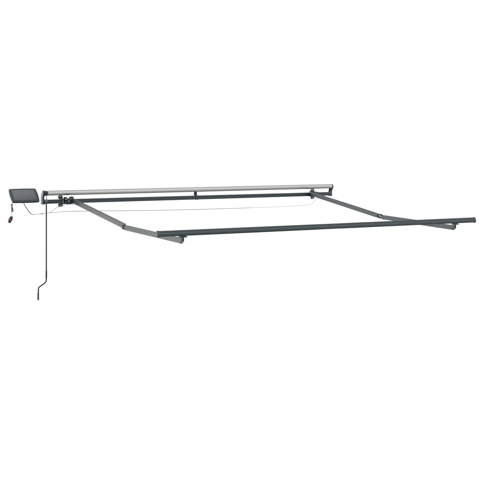 Manuel Udtækkelig Markise med Led Hvid 300x250 Cm&&markise Udskiftningstof til 3x2.5 M Rammel Hvid - billede 3
