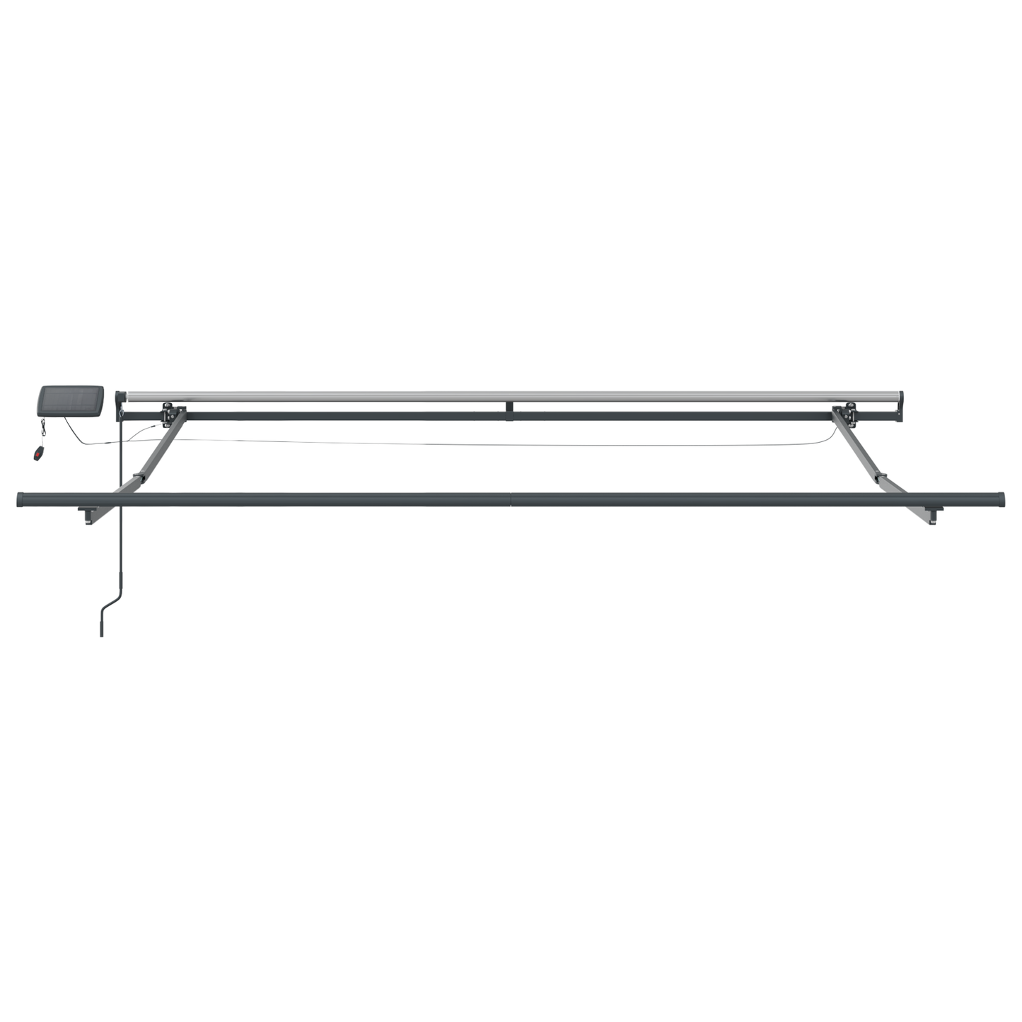 Manuel Udtækkelig Markise med Led Hvid 300x250 Cm&&markise Udskiftningstof til 3x2.5 M Rammel Hvid - billede 7