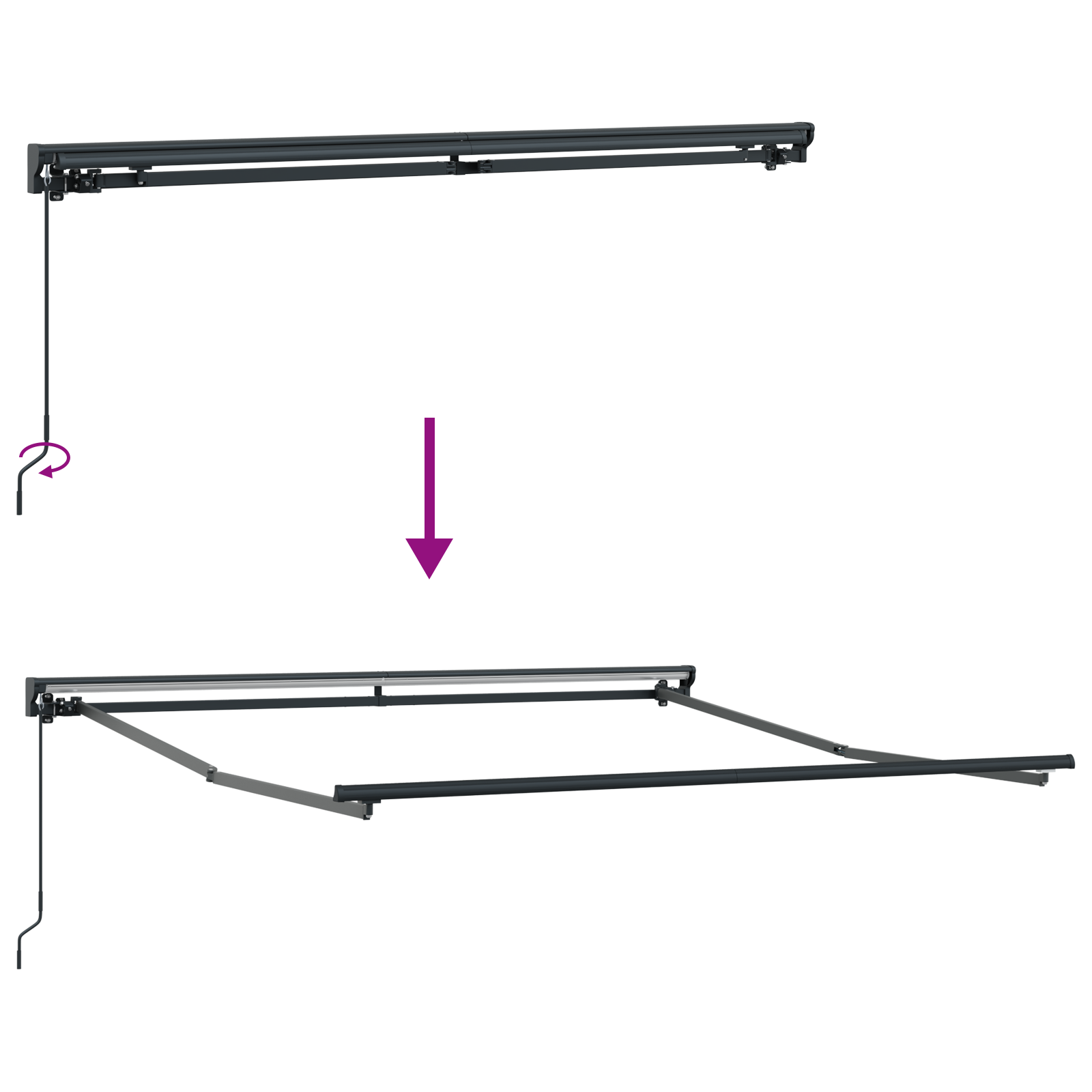 Utrækkelig Markise Hvid 300x250 Cm Polyester - billede 9