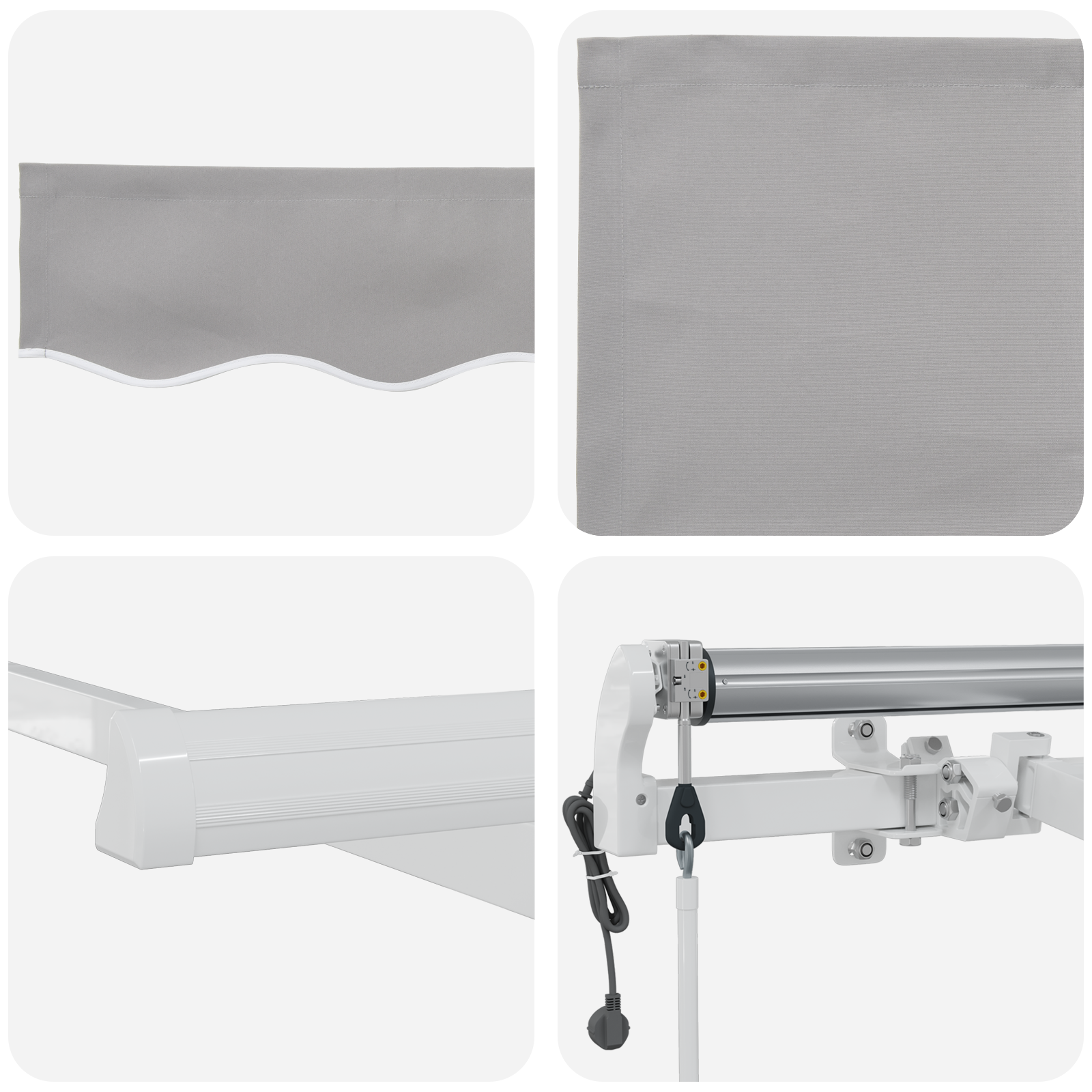 Automatisk Utrækkelig Markise i Lys Grå - 300 X 250 Cm - billede 8