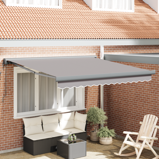 Automatisk Utrækkelig Markise Lys Grå 300x250 Cm - hovedbillede