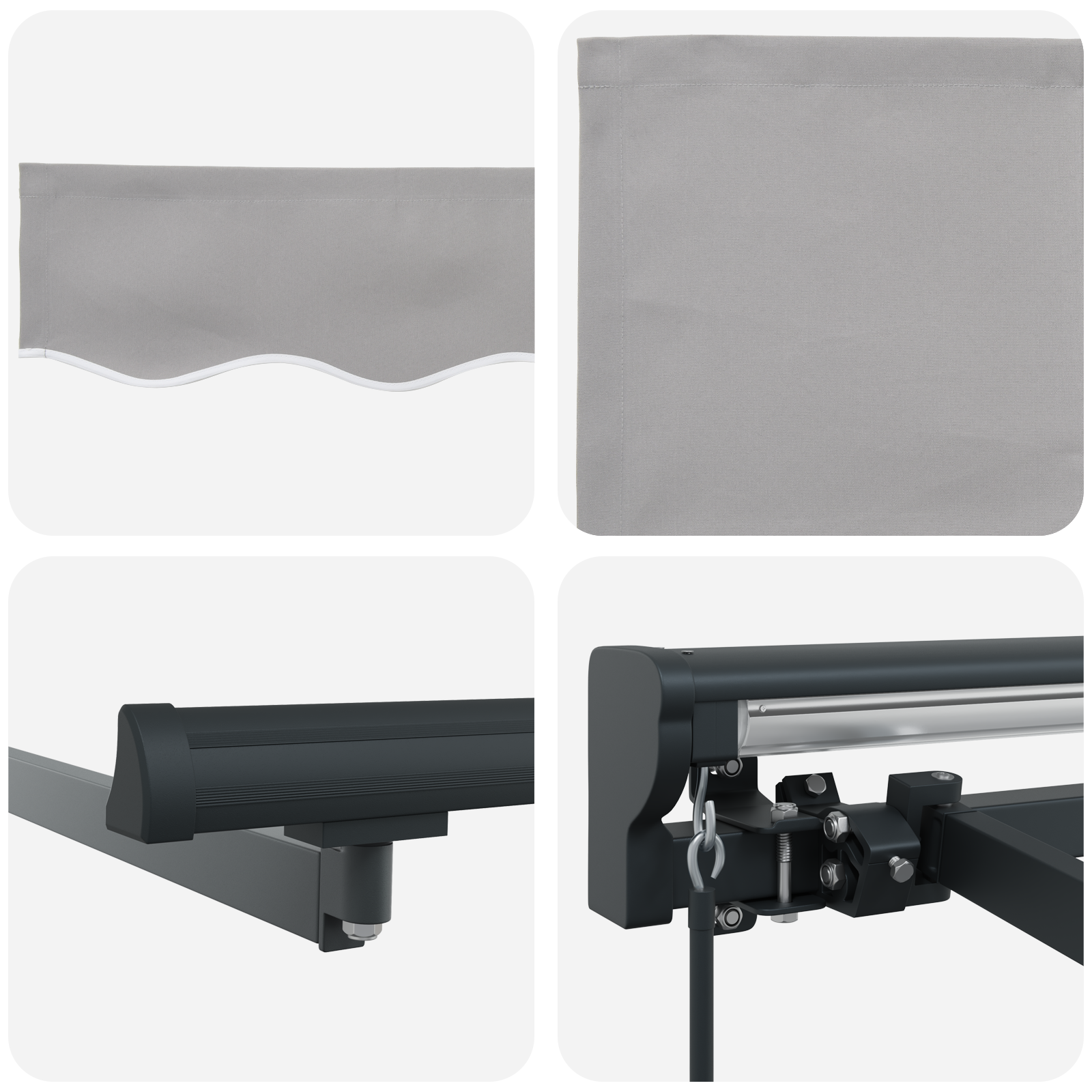 Utrækkelig Markise Lysegrå 300x250 Cm Polyester - billede 8