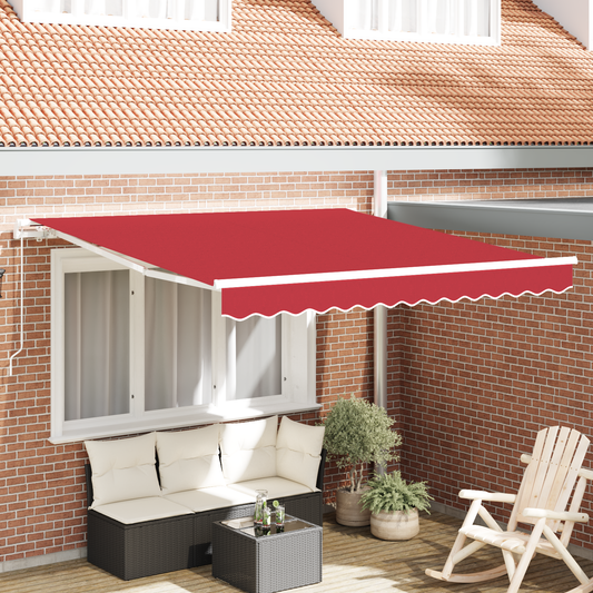 Manuel Udtækkelig Markise Rød 300x250 Cm&&markise Erstatningsstof til 3x2.5 M Ramme Rød - hovedbillede