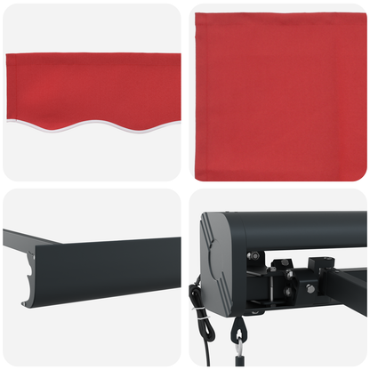 Automatisk Utrækkelig Markise - Rød 300x250 Cm - billede 8